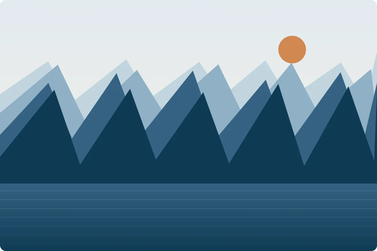 Layered coastal mountains above a calm inlet, evoking clarity.