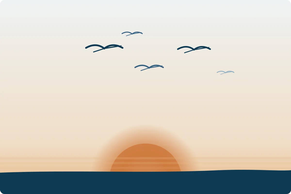 Sandhill cranes flying together over a sunrise, evoking community.